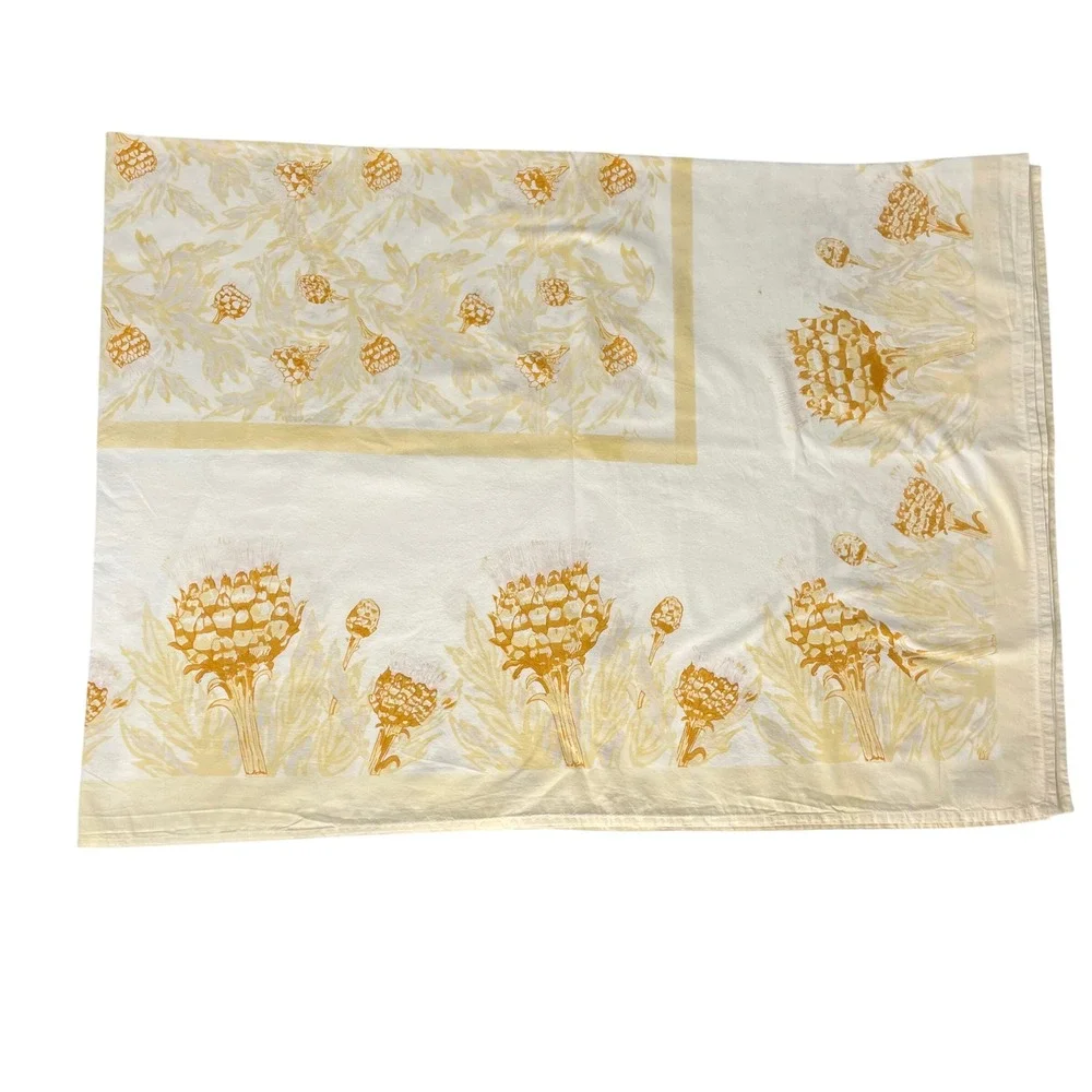 Couleur Nature Bruno Lamy Tablecloth Artichoke French Provencal White Cotton